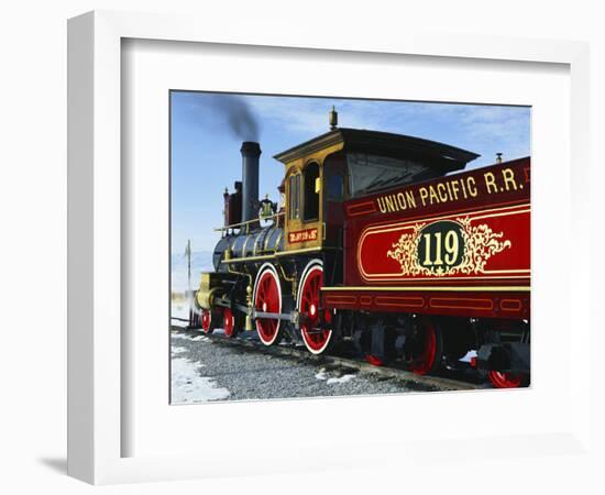 Old Fashioned Steam Train at Golden Spike National Historic Site, Great Basin, Utah-Scott T^ Smith-Framed Photographic Print