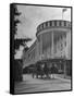 Old-Fashioned Surrey Type Carriages on Mackinac Island Outside Grand Hotel-Myron Davis-Framed Stretched Canvas