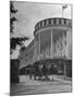 Old-Fashioned Surrey Type Carriages on Mackinac Island Outside Grand Hotel-Myron Davis-Mounted Photographic Print