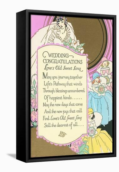 Old Fashioned Wedding Congratulations-null-Framed Stretched Canvas