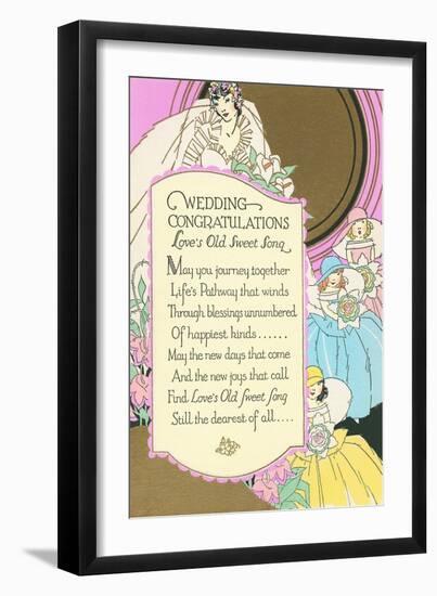 Old Fashioned Wedding Congratulations-null-Framed Art Print