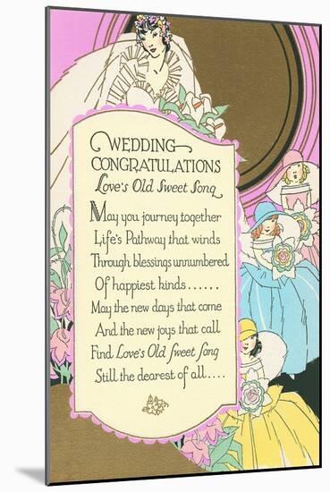 Old Fashioned Wedding Congratulations-null-Mounted Art Print