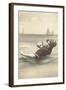 Old Fashioned Woman in Waves-null-Framed Art Print