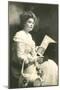 Old-Fashioned Woman Reading Book-null-Mounted Art Print