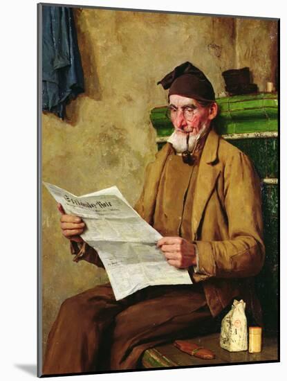 Old Feissli Reading the Newspaper, 1900-Albert Anker-Mounted Giclee Print