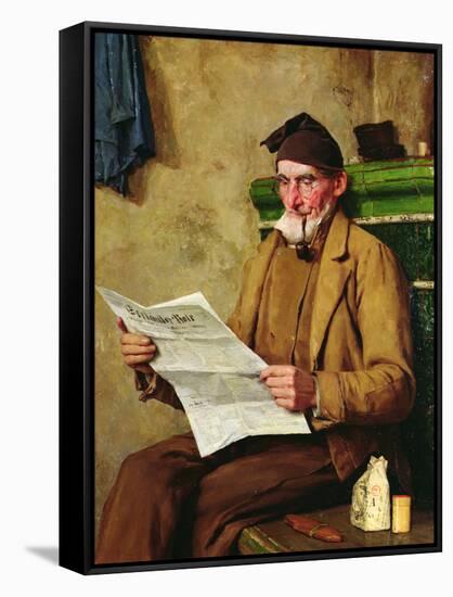 Old Feissli Reading the Newspaper, 1900-Albert Anker-Framed Stretched Canvas