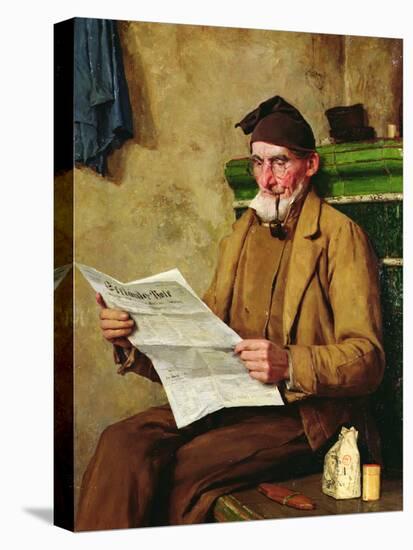 Old Feissli Reading the Newspaper, 1900-Albert Anker-Stretched Canvas