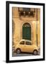 Old Fiat 500 parked in street, Noto, Sicily, Italy, Europe-John Miller-Framed Premium Photographic Print