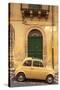 Old Fiat 500 parked in street, Noto, Sicily, Italy, Europe-John Miller-Stretched Canvas