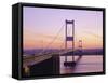 Old/First Severn Bridge at Dusk, Avon, England-Roy Rainford-Framed Stretched Canvas