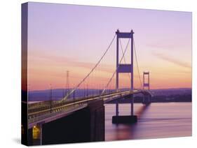 Old/First Severn Bridge at Dusk, Avon, England-Roy Rainford-Stretched Canvas