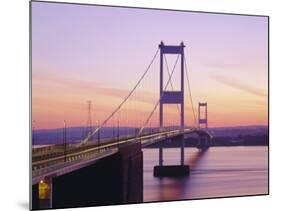 Old/First Severn Bridge at Dusk, Avon, England-Roy Rainford-Mounted Photographic Print