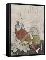 Old Fisherman Smoking His Pipe, C.1835-Katsushika Hokusai-Framed Stretched Canvas