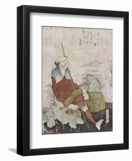 Old Fisherman Smoking His Pipe, C.1835-Katsushika Hokusai-Framed Giclee Print