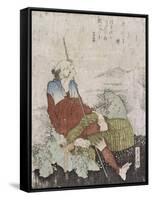 Old Fisherman Smoking His Pipe, C.1835-Katsushika Hokusai-Framed Stretched Canvas