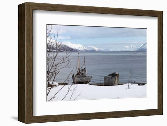 Old Fishing Boat Laid Up on Kvaloya (Whale Island), Troms, Arctic Norway, Scandinavia, Europe-David Lomax-Framed Photographic Print