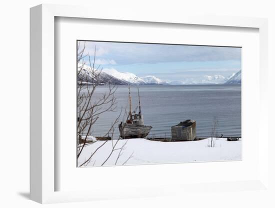 Old Fishing Boat Laid Up on Kvaloya (Whale Island), Troms, Arctic Norway, Scandinavia, Europe-David Lomax-Framed Photographic Print