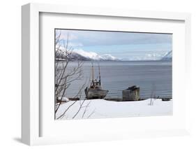 Old Fishing Boat Laid Up on Kvaloya (Whale Island), Troms, Arctic Norway, Scandinavia, Europe-David Lomax-Framed Photographic Print