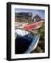 Old Fishing Boats and Delapidated Fishermens Huts, Beadnell, Northumberland, United Kingdom-Lee Frost-Framed Photographic Print