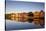 Old Fishing Warehouses Reflected in the River Nidelva-Doug Pearson-Stretched Canvas