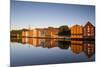 Old Fishing Warehouses Reflected in the River Nidelva-Doug Pearson-Mounted Photographic Print