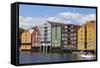 Old Fishing Warehouses, Trondheim, Sor-Trondelag, Norway, Scandinavia, Europe-Doug Pearson-Framed Stretched Canvas