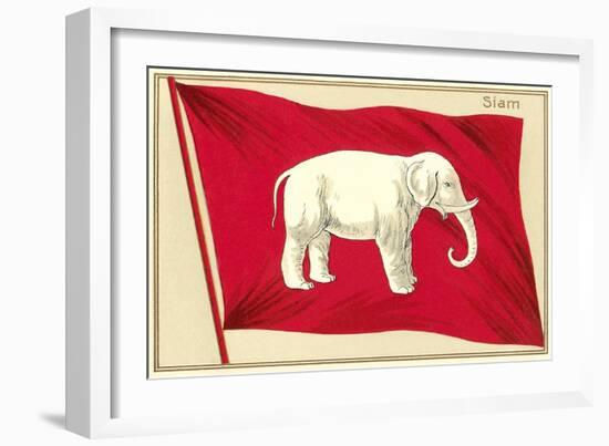 Old Flag of Siam-null-Framed Art Print