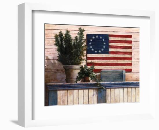 Old Flag with Ivy-unknown Chiu-Framed Art Print