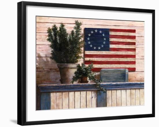 Old Flag with Ivy-unknown Chiu-Framed Art Print