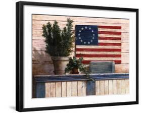 Old Flag with Ivy-unknown Chiu-Framed Art Print