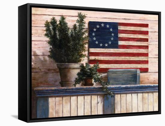 Old Flag with Ivy-unknown Chiu-Framed Stretched Canvas