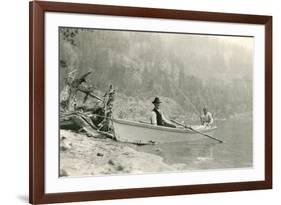 Old Folks Fishing in Boat-null-Framed Art Print