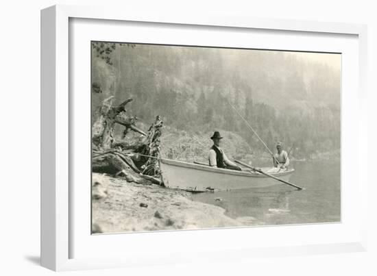 Old Folks Fishing in Boat-null-Framed Art Print