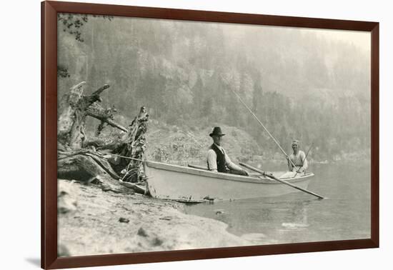 Old Folks Fishing in Boat-null-Framed Art Print