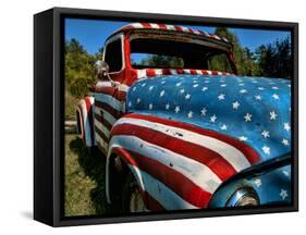 Old Ford Truck Painted with American Flag Pattern, Rockland, Maine, Usa-Bill Bachmann-Framed Stretched Canvas