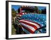 Old Ford Truck Painted with American Flag Pattern, Rockland, Maine, Usa-Bill Bachmann-Framed Photographic Print