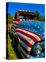 Old Ford Truck Painted with American Flag Pattern, Rockland, Maine, Usa-Bill Bachmann-Stretched Canvas