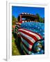 Old Ford Truck Painted with American Flag Pattern, Rockland, Maine, Usa-Bill Bachmann-Framed Photographic Print