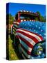 Old Ford Truck Painted with American Flag Pattern, Rockland, Maine, Usa-Bill Bachmann-Stretched Canvas