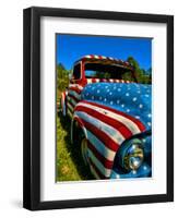 Old Ford Truck Painted with American Flag Pattern, Rockland, Maine, Usa-Bill Bachmann-Framed Photographic Print