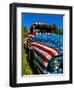 Old Ford Truck Painted with American Flag Pattern, Rockland, Maine, Usa-Bill Bachmann-Framed Photographic Print