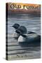 Old Forge, New York - Loons at Sunset-Lantern Press-Stretched Canvas