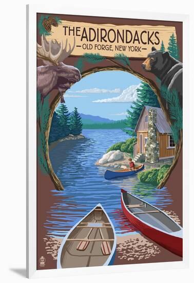 Old Forge, New York - The Adirondacks Scene-Lantern Press-Framed Art Print