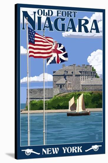 Old Fort Niagara, New York - Day Scene-Lantern Press-Stretched Canvas