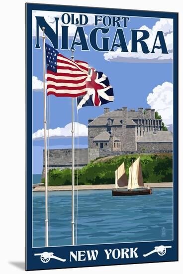 Old Fort Niagara, New York - Day Scene-Lantern Press-Mounted Art Print