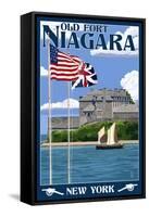 Old Fort Niagara, New York - Day Scene-Lantern Press-Framed Stretched Canvas
