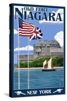 Old Fort Niagara, New York - Day Scene-Lantern Press-Stretched Canvas