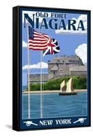 Old Fort Niagara, New York - Day Scene-Lantern Press-Framed Stretched Canvas