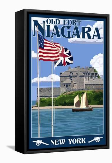 Old Fort Niagara, New York - Day Scene-Lantern Press-Framed Stretched Canvas