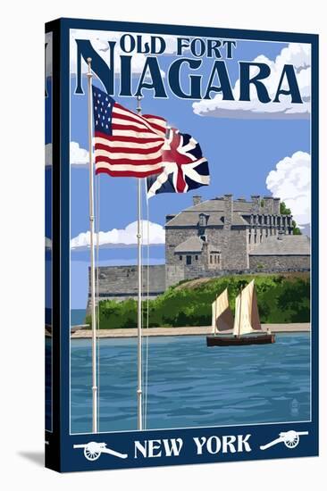 Old Fort Niagara, New York - Day Scene-Lantern Press-Stretched Canvas